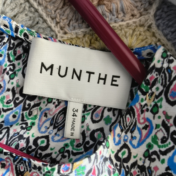 MUNTHE Justy Organic Cotton And Silk Multicolor Blouse 34  S - Picture 11 of 12
